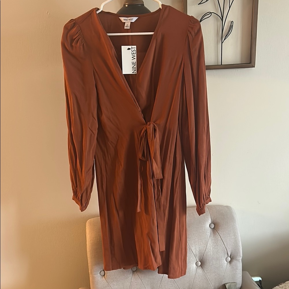 Nine West Women's Rust Wrap Dress
